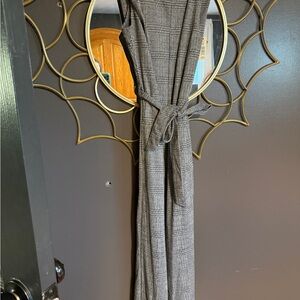Max Studio Gray Plaid Jumpsuit